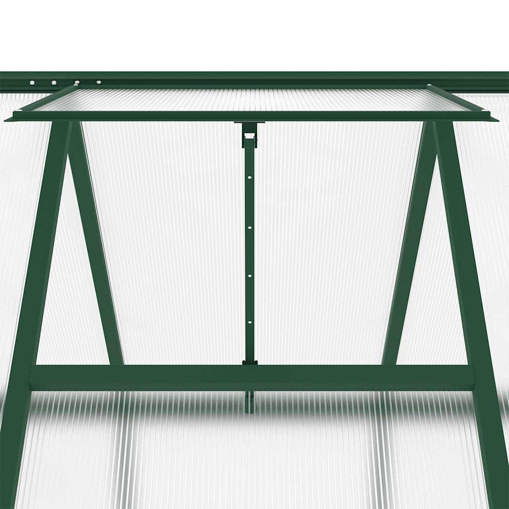 zöld alumínium melegház alapvázzal 334x169x195 cm