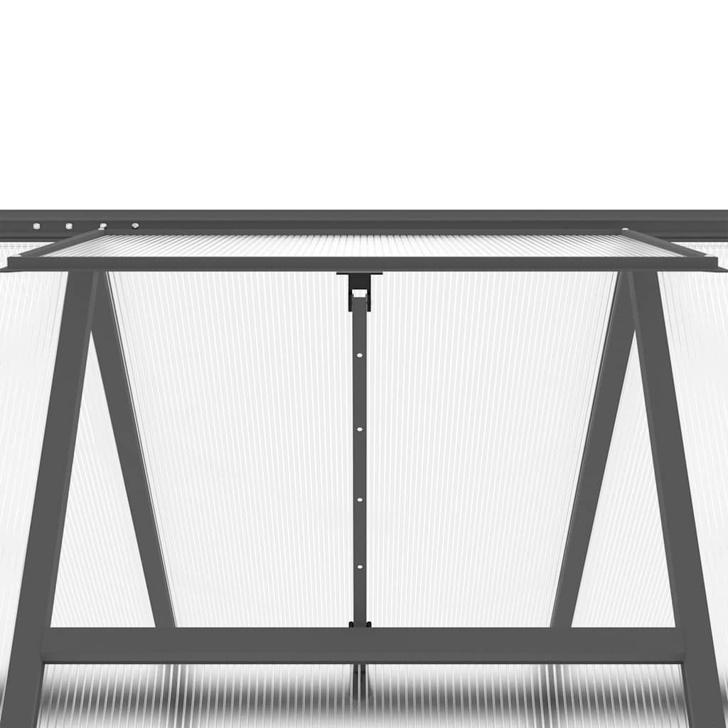 antracitszürke alumínium melegház alapvázzal 445x169x195 cm