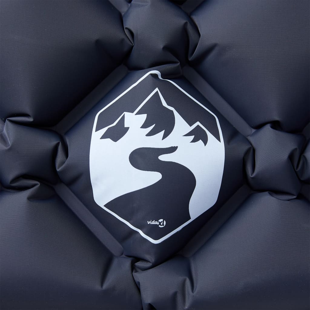 1 személyes szürke felfújható kempingmatrac párnával