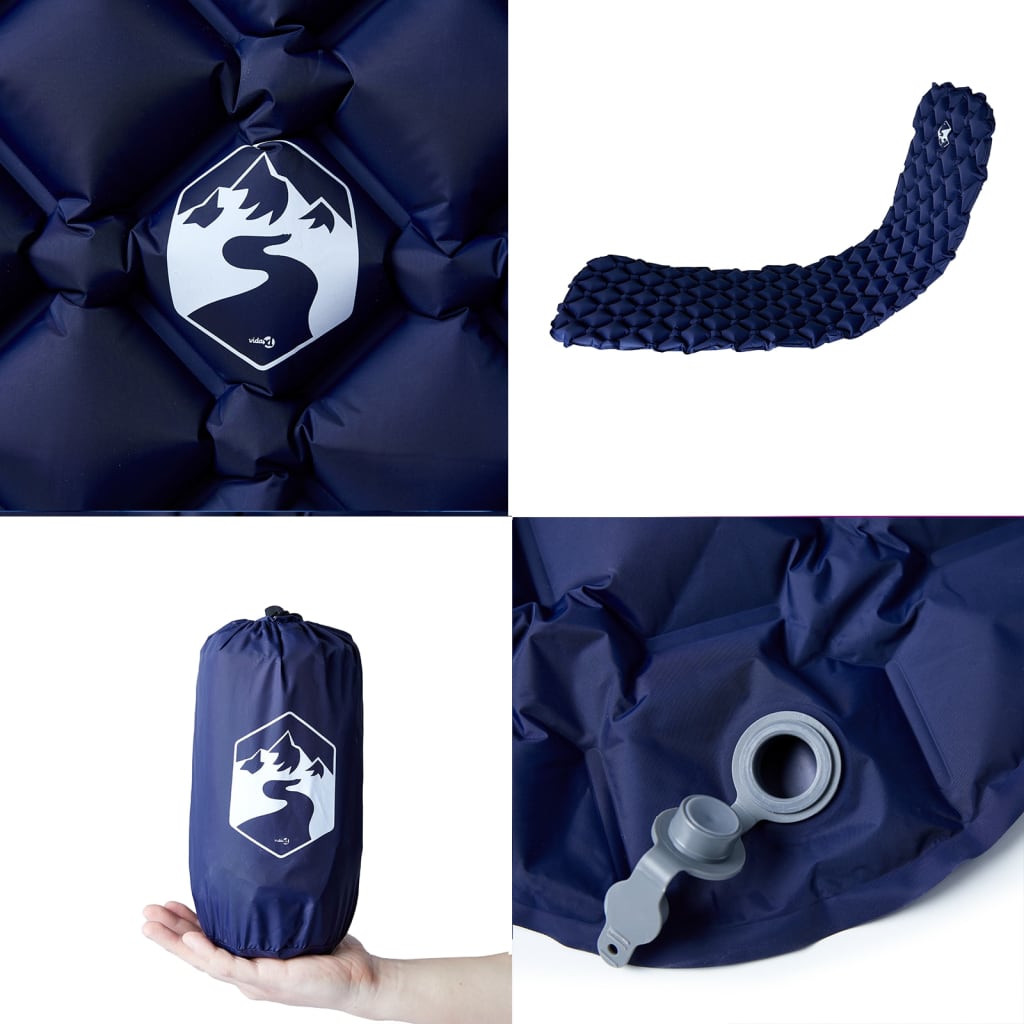 1 személyes tengerészkék felfújható kempingmatrac 190x58x6 cm