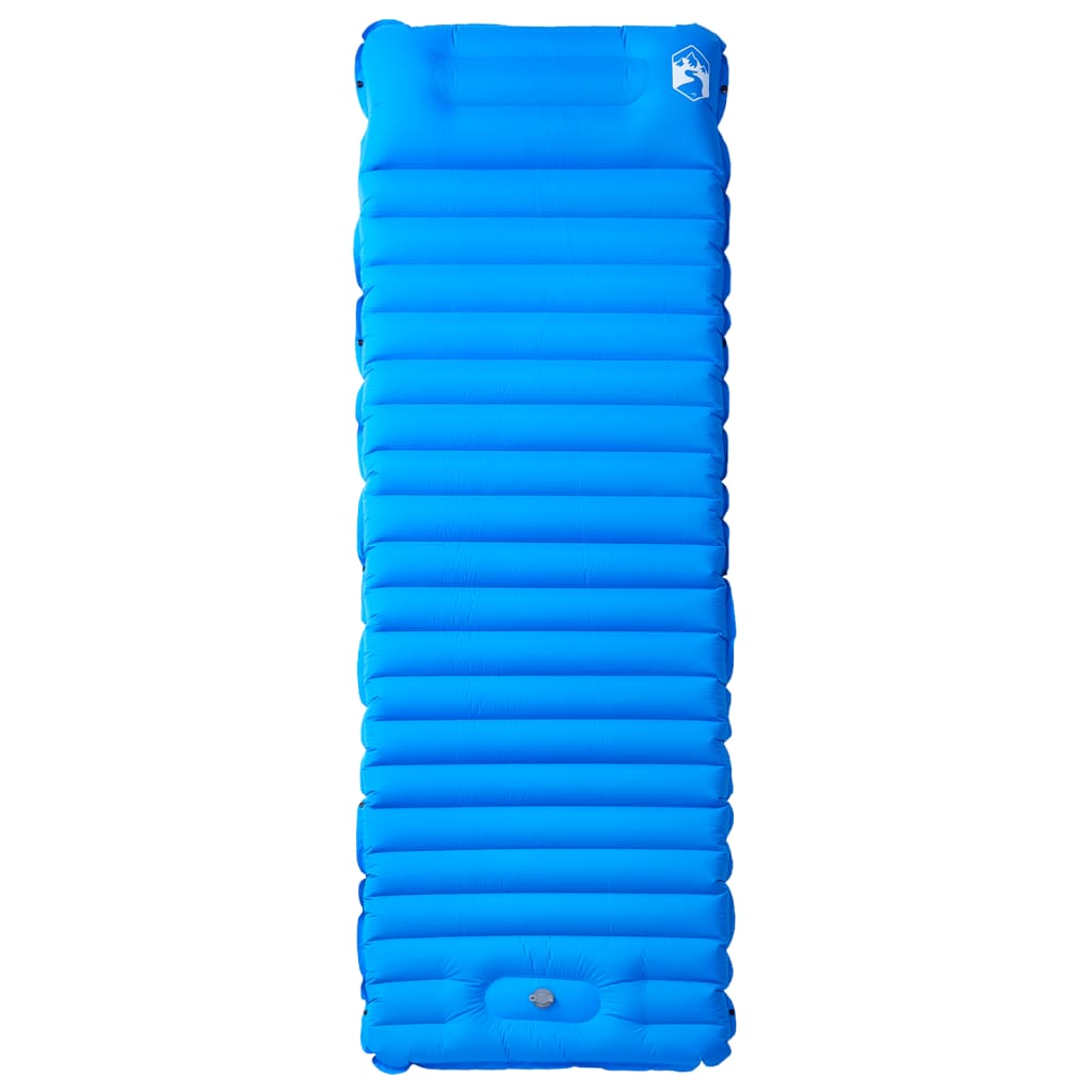 1 személyes kék önfelfújó kempingmatrac párnával