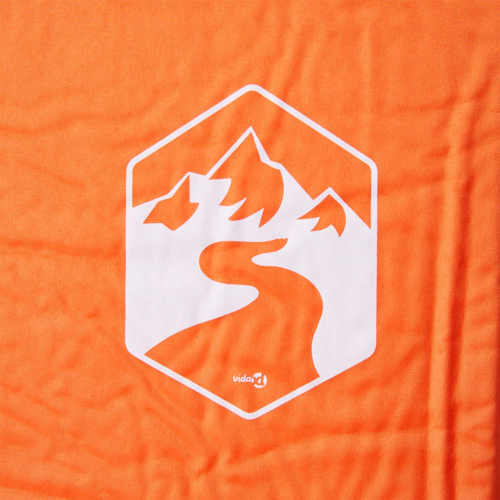 1 személyes narancssárga önfelfújó kempingmatrac párnával