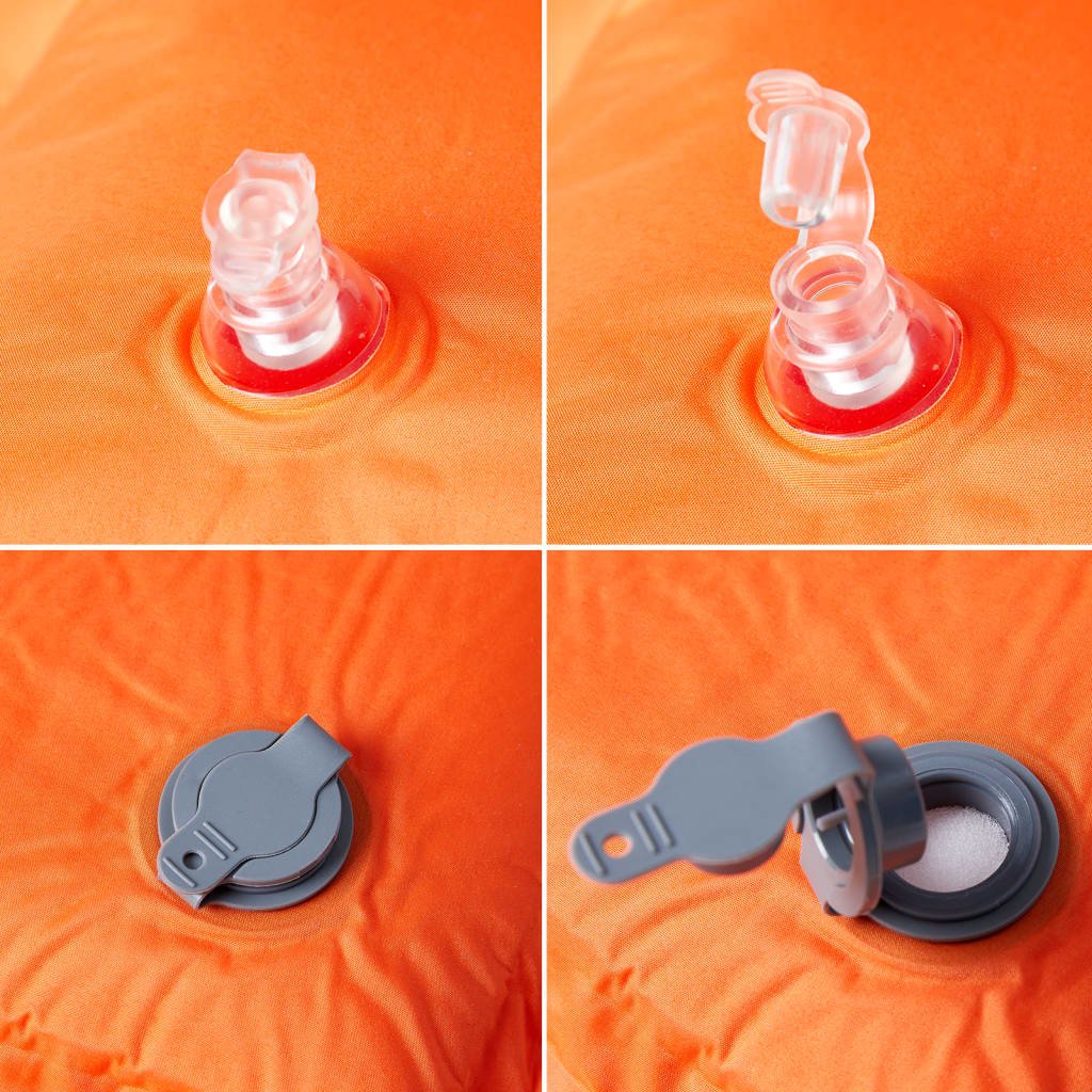 1 személyes narancssárga önfelfújó kempingmatrac párnával