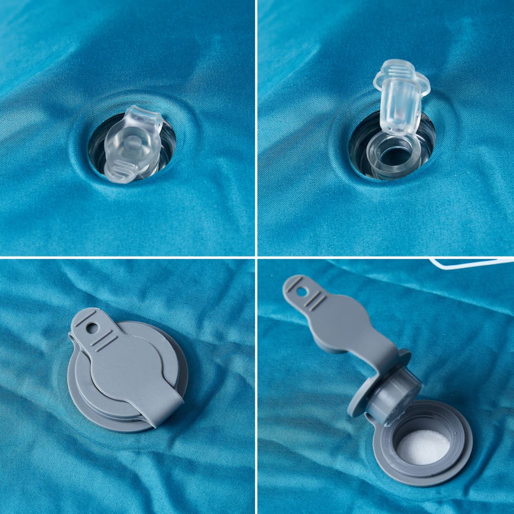 1 személyes türkizkék önfelfújó kempingmatrac párnával