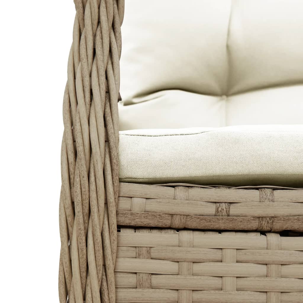 7 részes bézs polyrattan kerti étkezőgarnitúra párnákkal