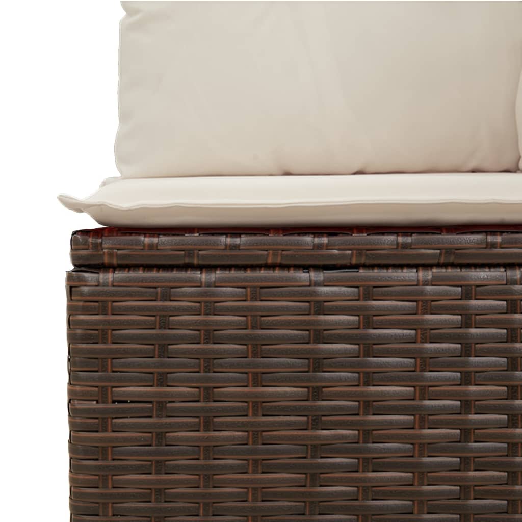 10 részes barna polyrattan kerti ülőgarnitúra párnákkal