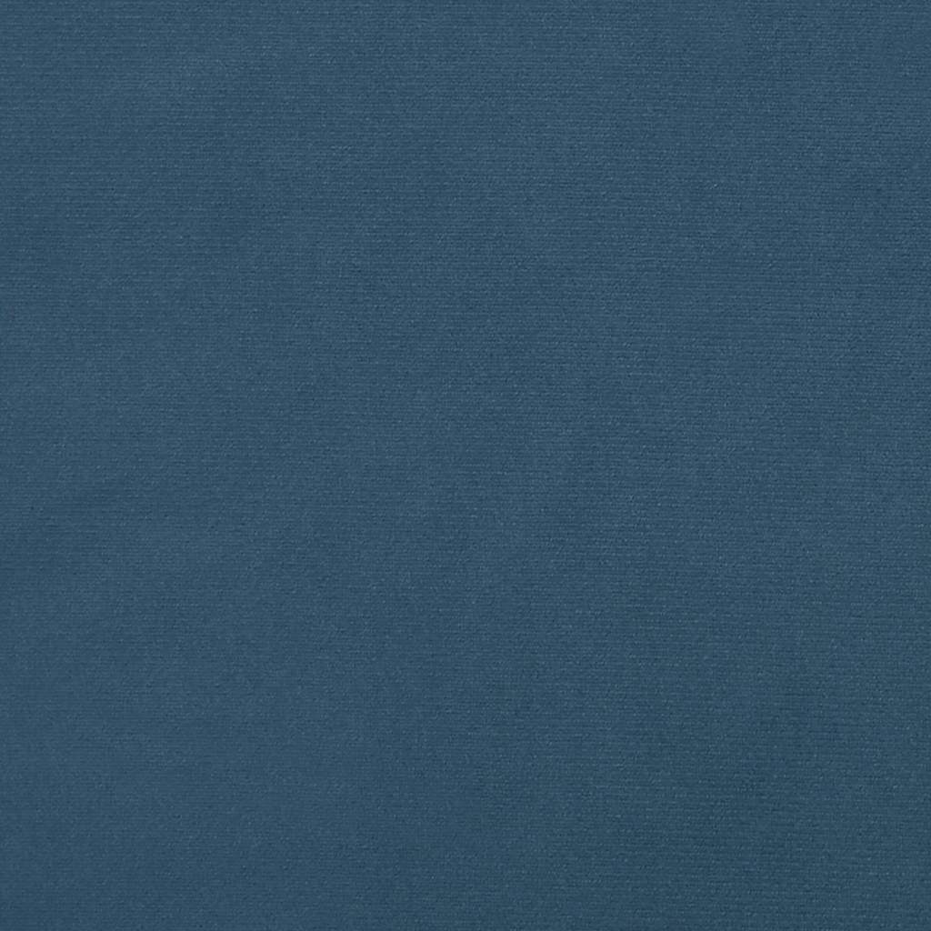 sötétkék bársony rugós ágy matraccal 120x190 cm