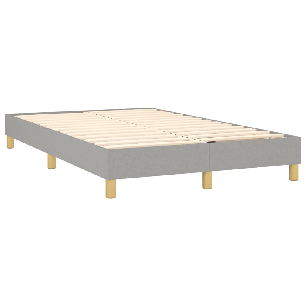 világosszürke szövet rugós és LED-es ágy matraccal 120x190 cm