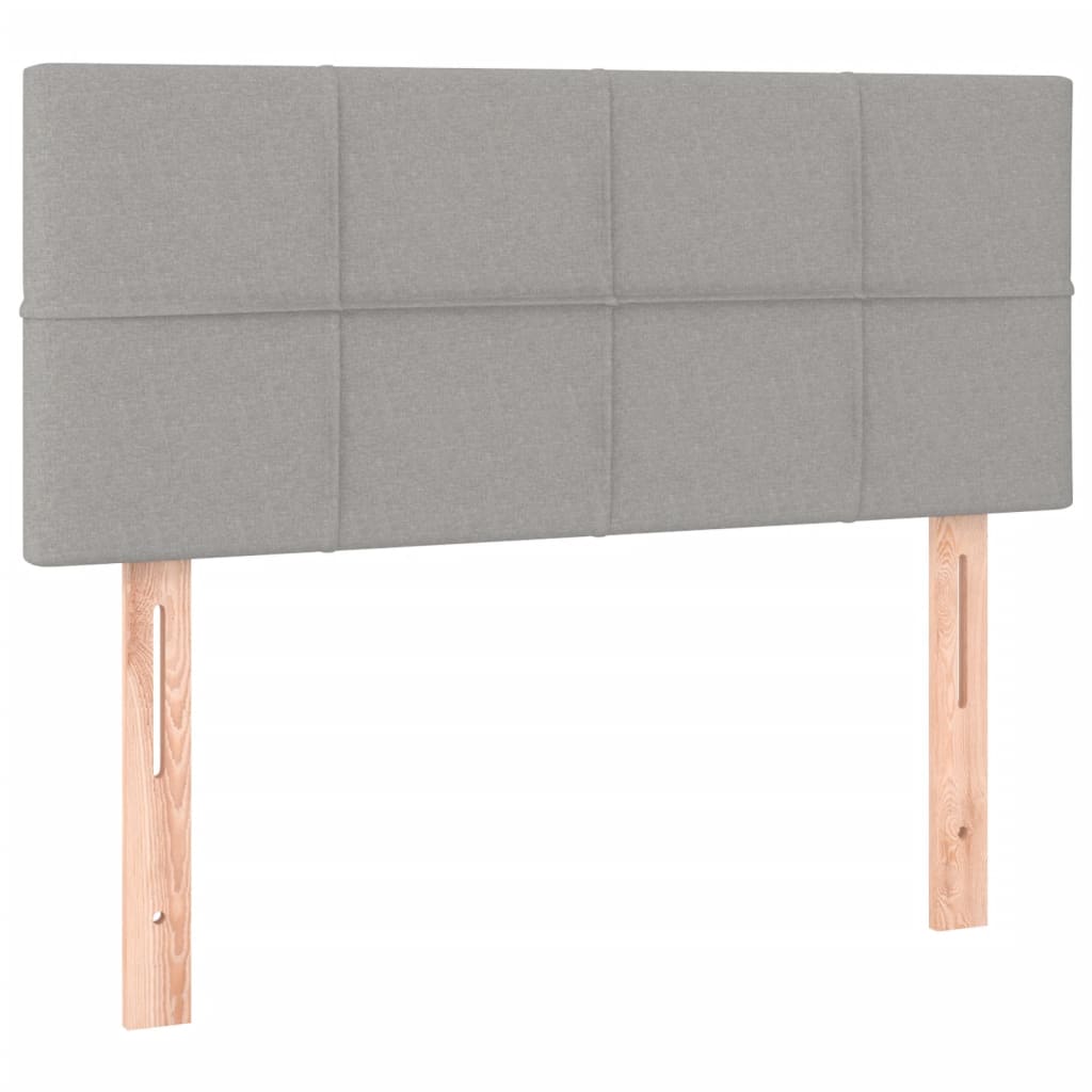 világosszürke szövet rugós és LED-es ágy matraccal 120x190 cm