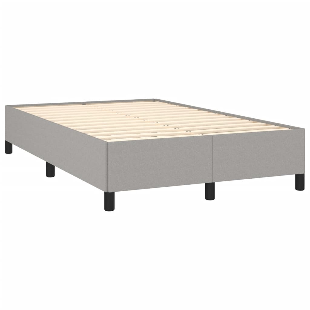 világosszürke szövet rugós és LED-es ágy matraccal 120x190 cm