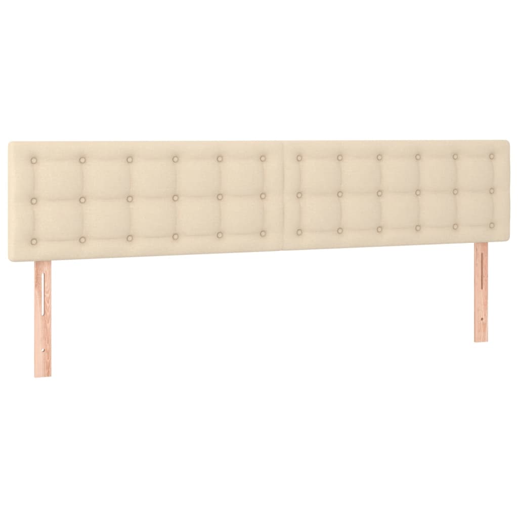 krémszínű szövet rugós és LED-es ágy matraccal 120x190cm