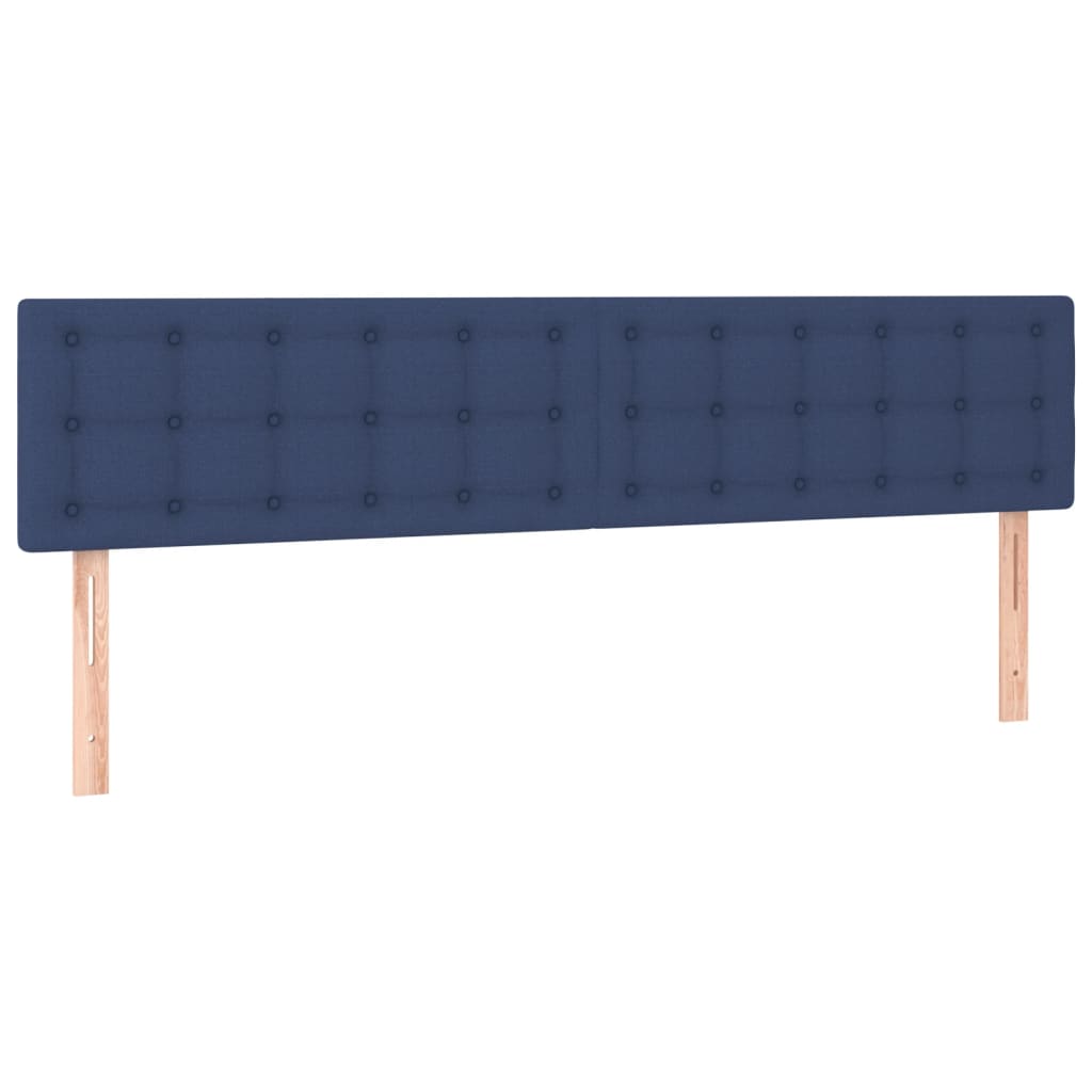 kék szövet rugós és LED-es ágy matraccal 120x190 cm