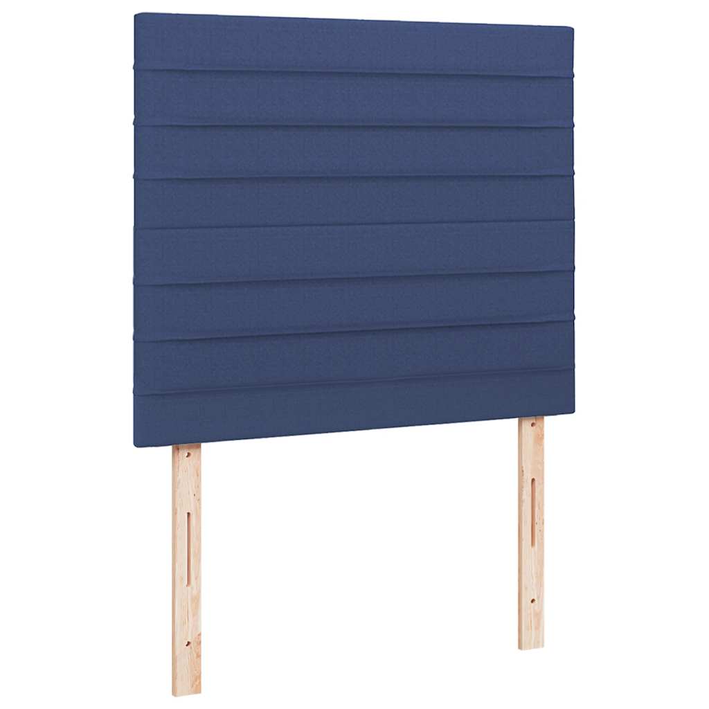kék szövet rugós és LED-es ágy matraccal 120x190 cm