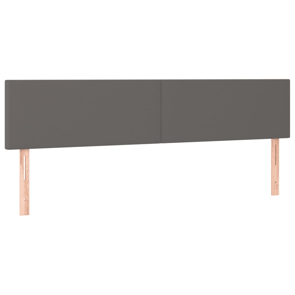 szürke műbőr rugós és LED-es ágy matraccal 120x190 cm
