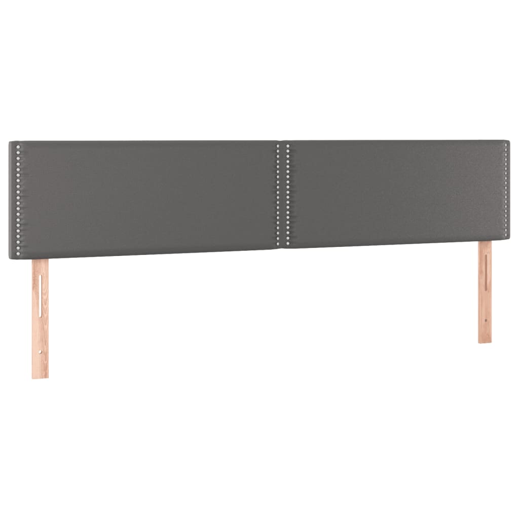szürke műbőr rugós és LED-es ágy matraccal 120x190 cm