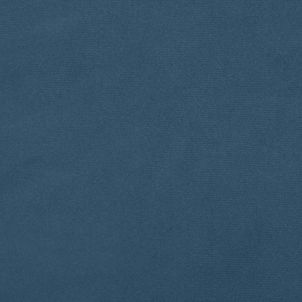 sötétkék bársony rugós és LED-es ágy matraccal 120x190 cm