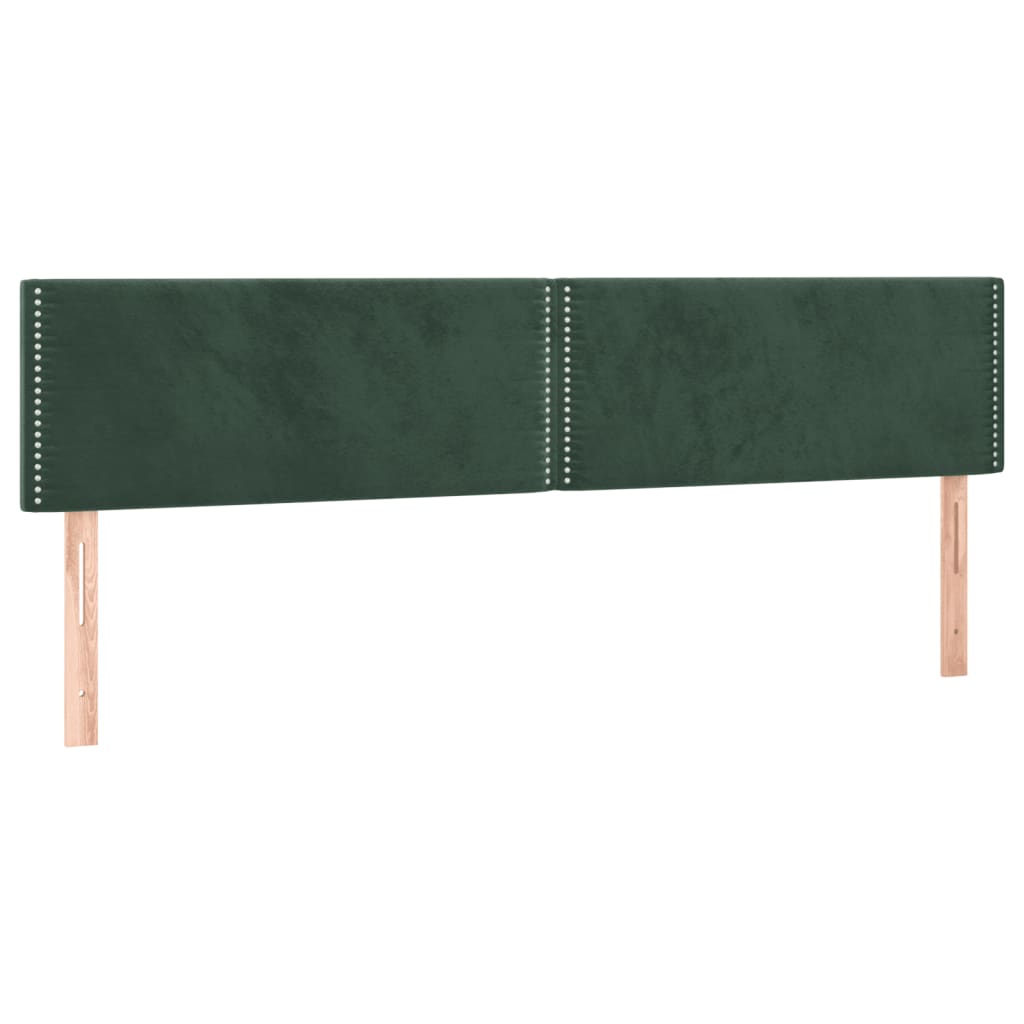 sötétzöld bársony rugós és LED-es ágy matraccal 120x190 cm