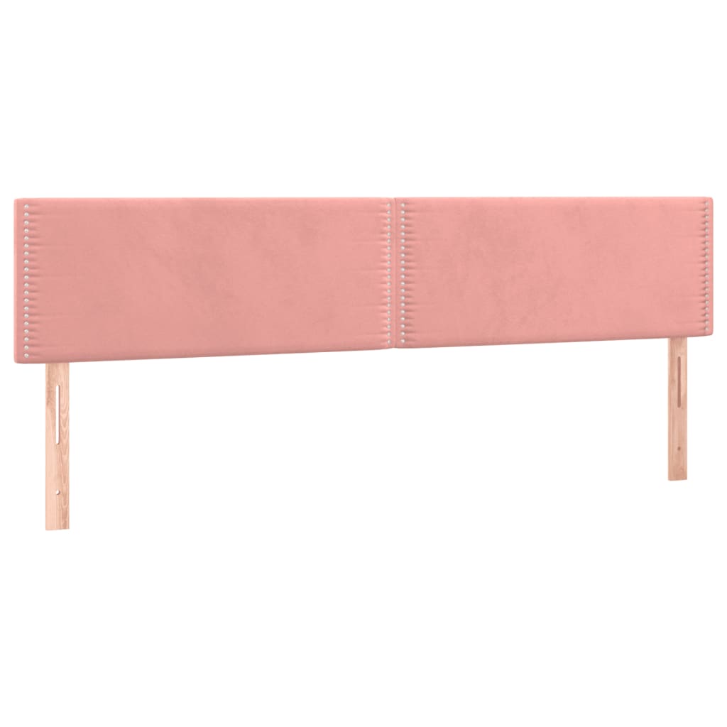 rózsaszín bársony rugós és LED-es ágy matraccal 120 x 190 cm