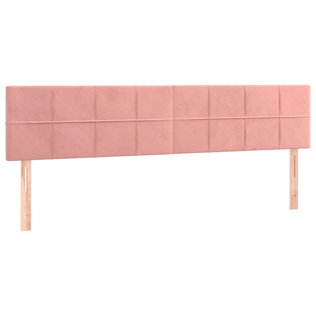 rózsaszín bársony rugós és LED-es ágy matraccal 120 x 190 cm