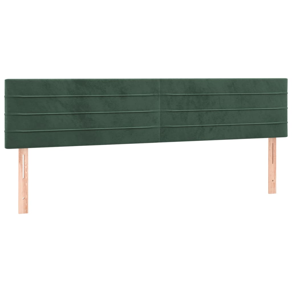 sötétzöld bársony rugós és LED-es ágy matraccal 120x190 cm
