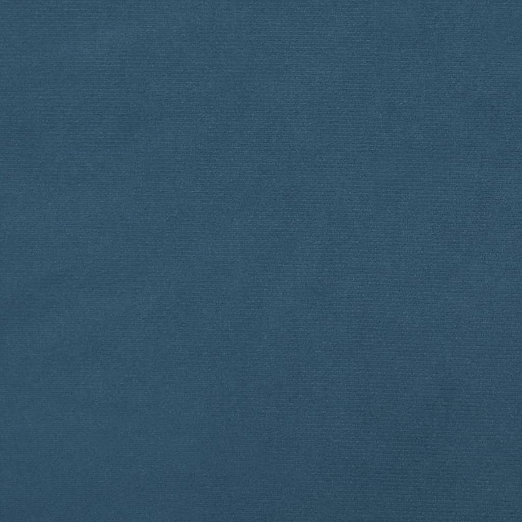 sötétkék bársony rugós és LED-es ágy matraccal 120x190 cm