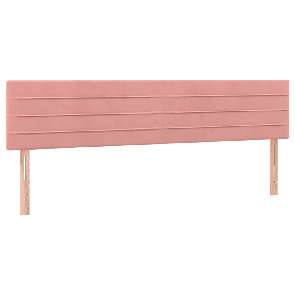 rózsaszín bársony rugós és LED-es ágy matraccal 120 x 190 cm