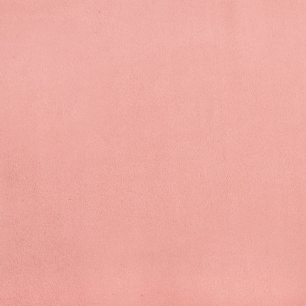 rózsaszín bársony rugós és LED-es ágy matraccal 120 x 190 cm