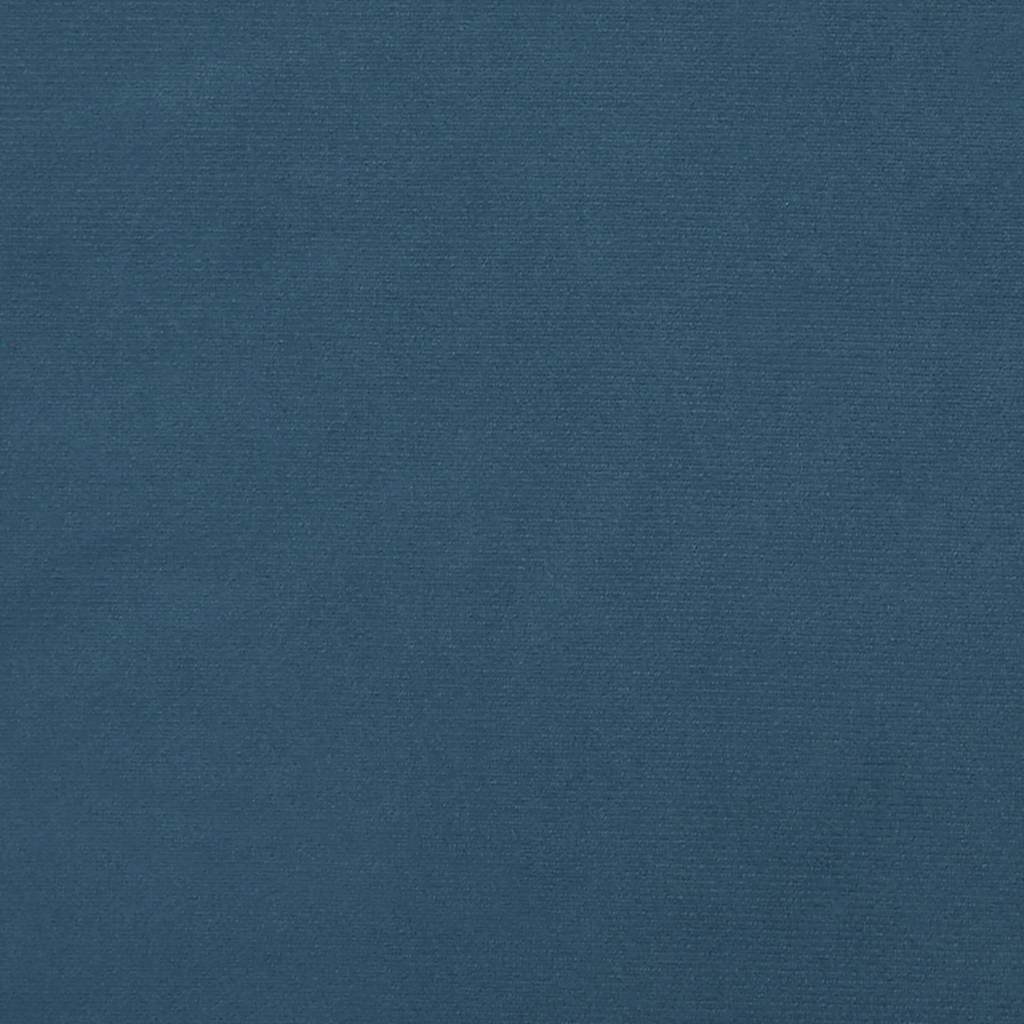 sötétkék bársony rugós és LED-es ágy matraccal 120x190 cm