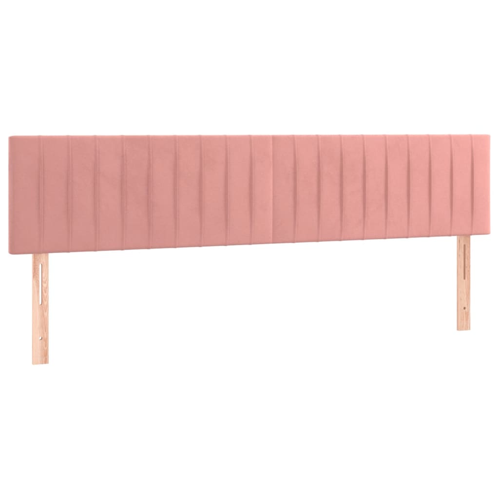 rózsaszín bársony rugós és LED-es ágy matraccal 120 x 190 cm