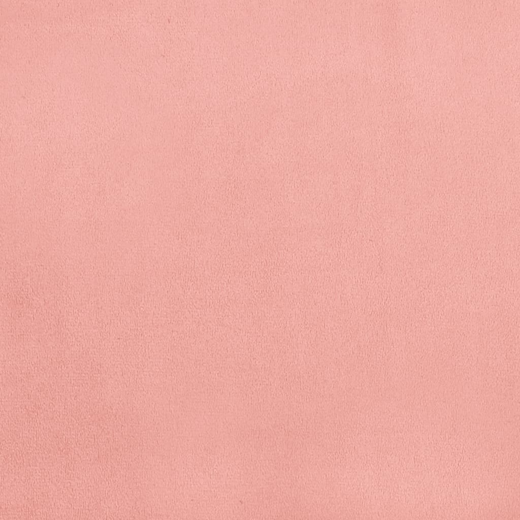 rózsaszín bársony rugós és LED-es ágy matraccal 120 x 190 cm