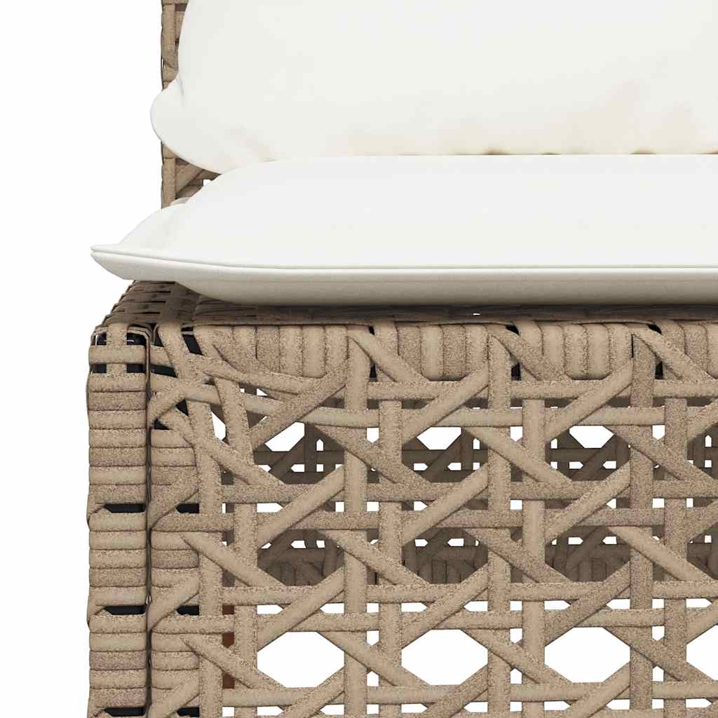 10 részes bézs polyrattan kerti ülőgarnitúra párnával