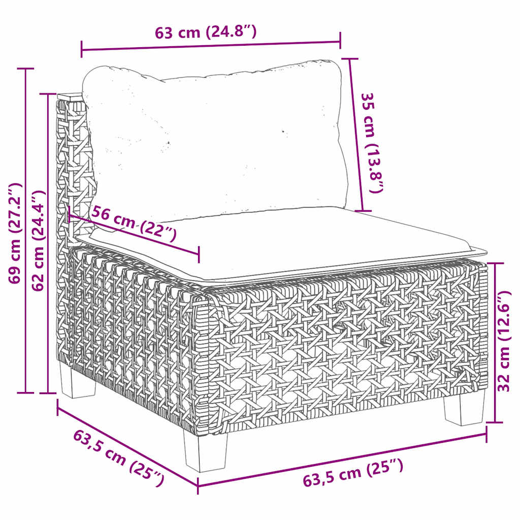 10 részes bézs polyrattan kerti ülőgarnitúra párnával
