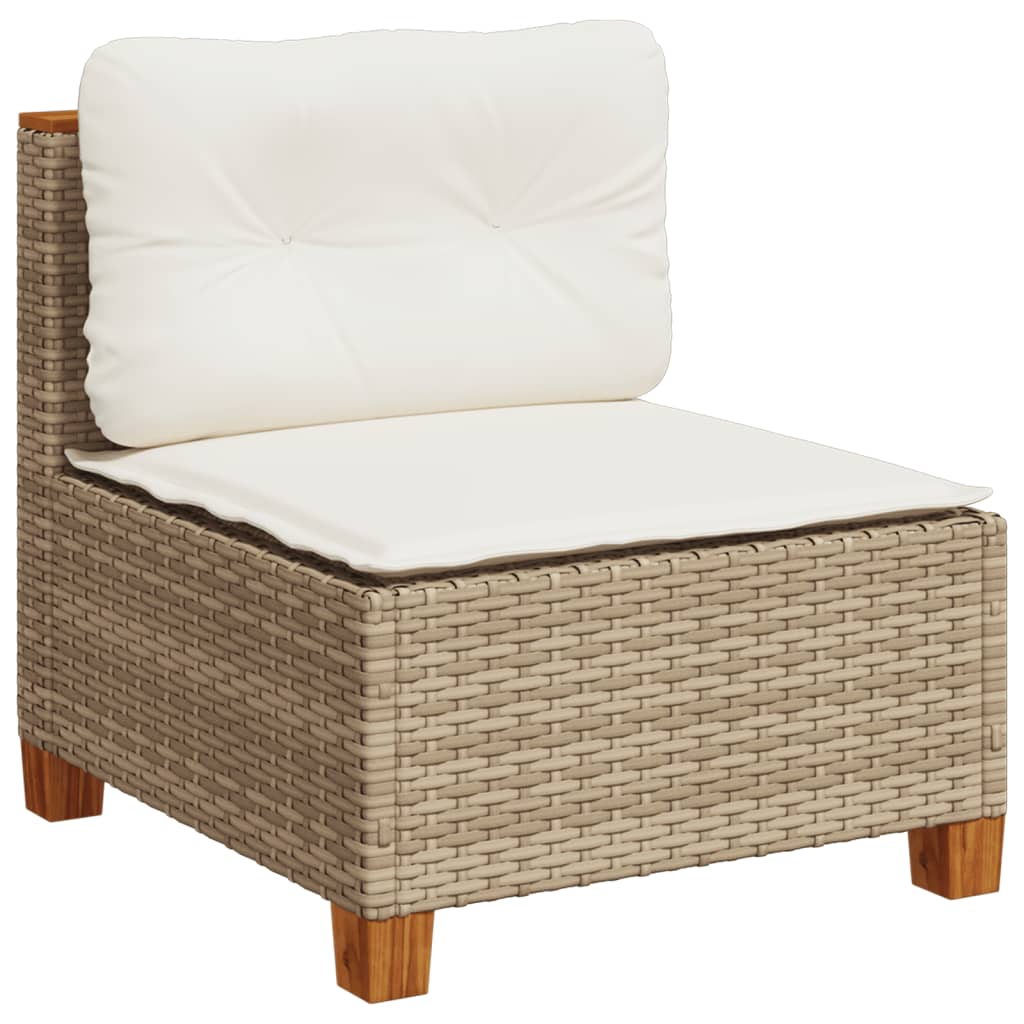 10 részes bézs polyrattan kerti ülőgarnitúra párnával