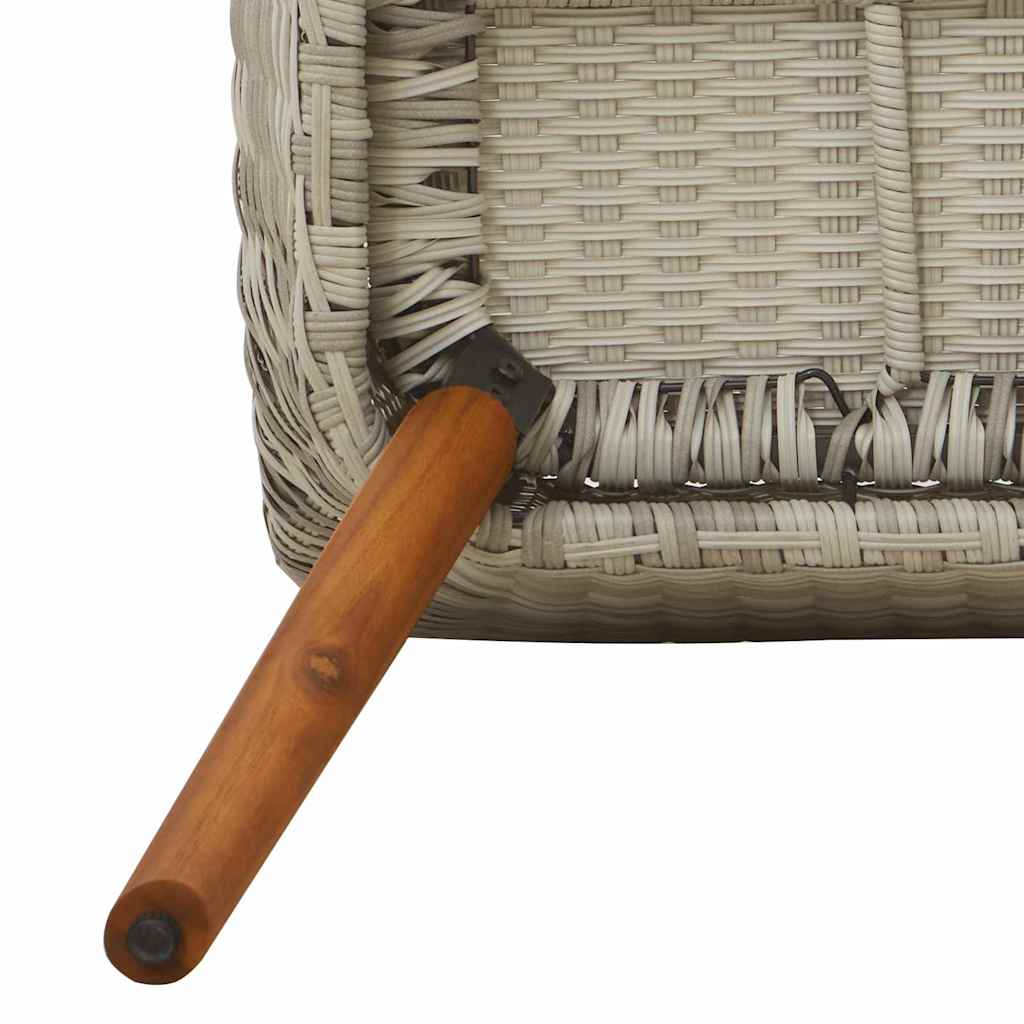 Étkezőgarnitúra Világosszürke Poli rattan