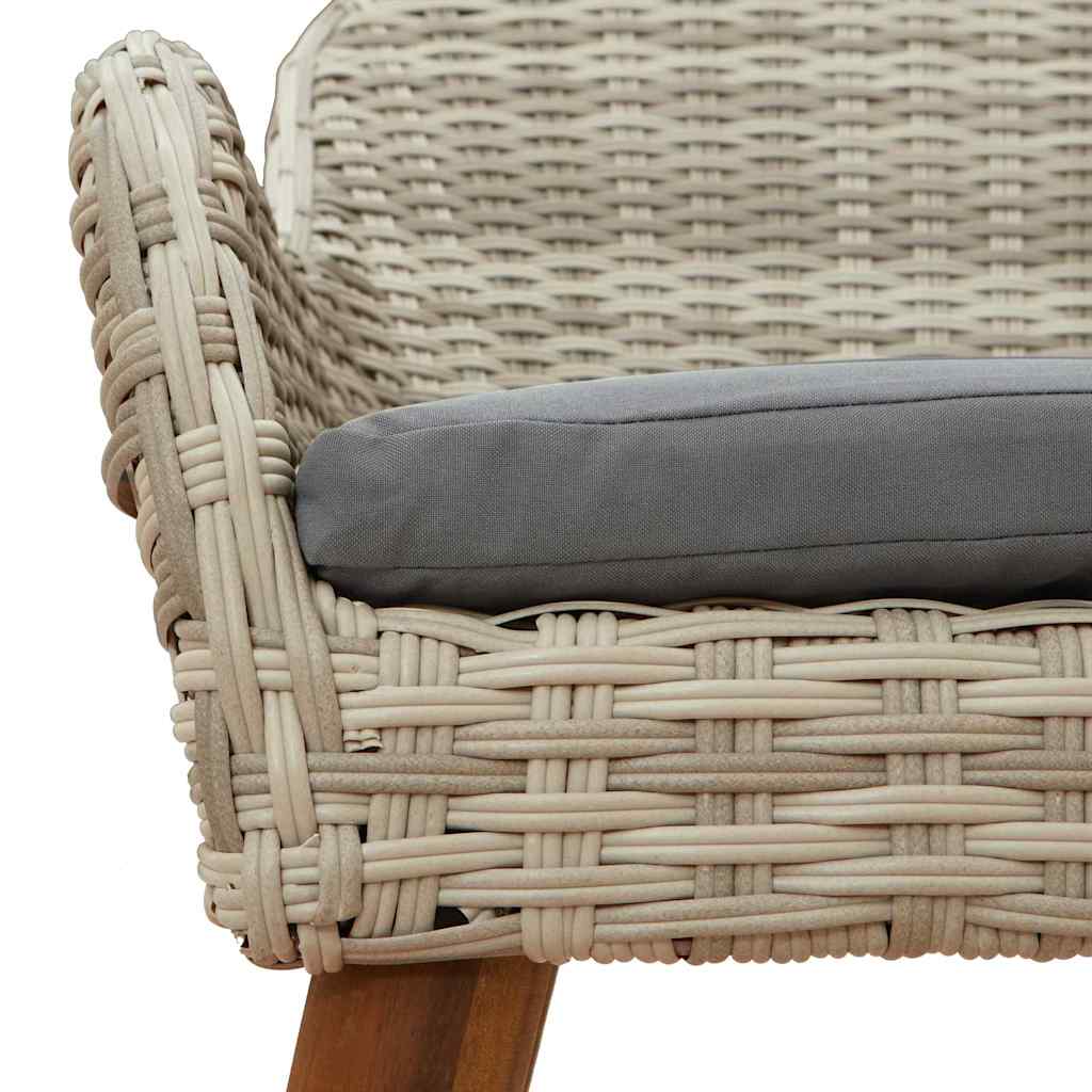 Étkezőgarnitúra Világosszürke Poli rattan