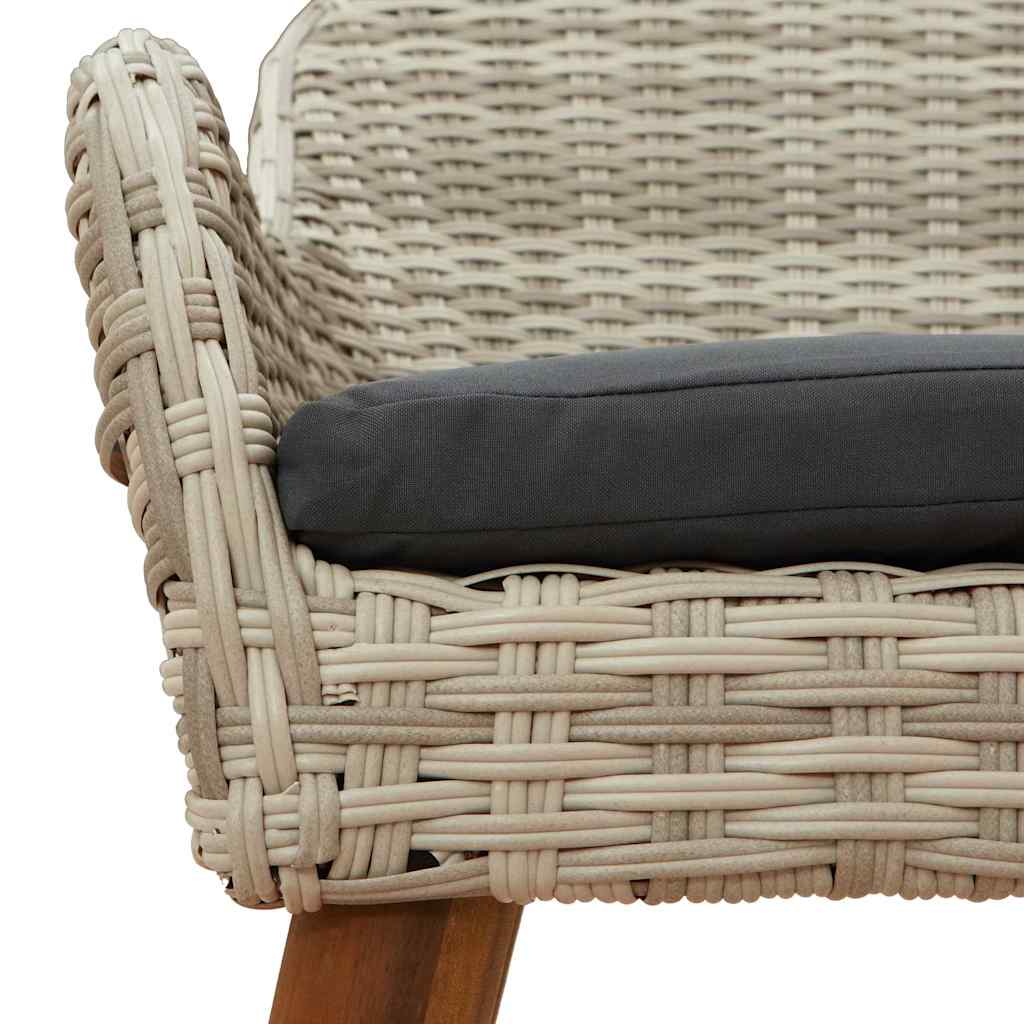 Étkezőgarnitúra Világosszürke Poli rattan