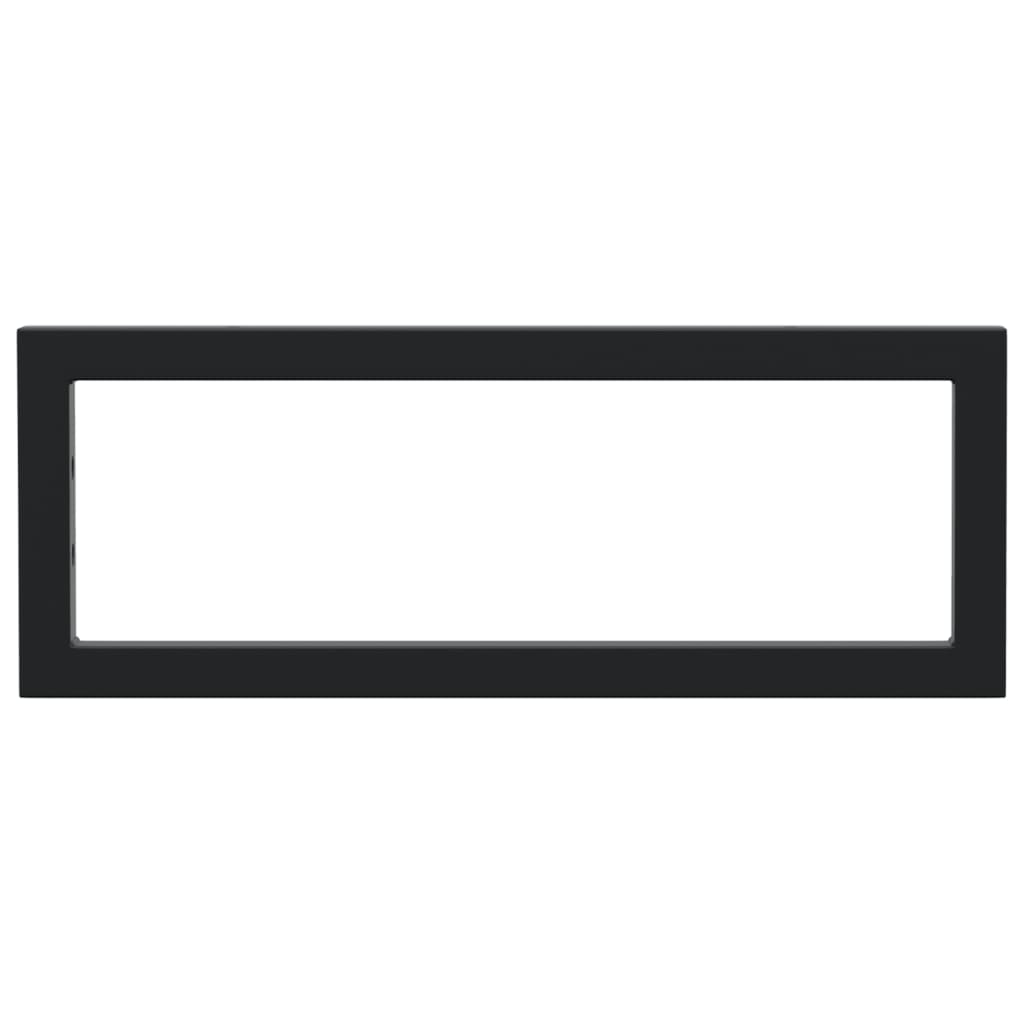 2 db fekete négyszögletes acél polctartó mosdóhoz