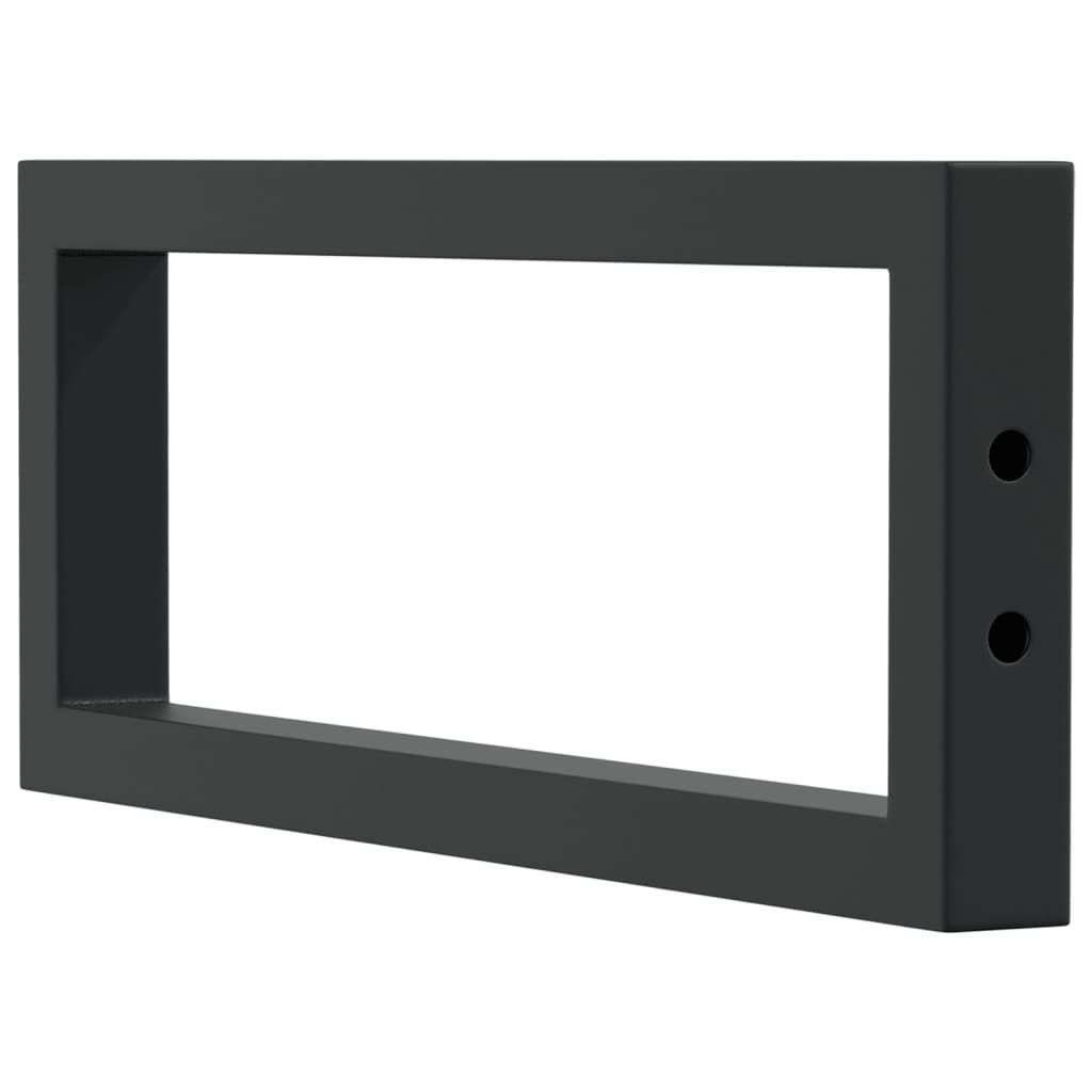 2 db fekete négyszögletes acél polctartó mosdóhoz