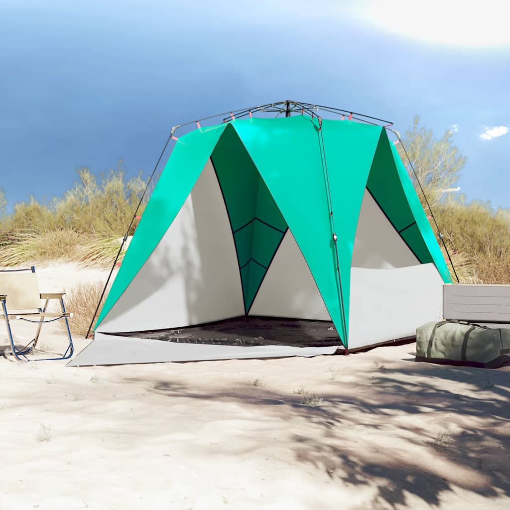 4 személyes tengerzöld vízálló felugró strandsátor