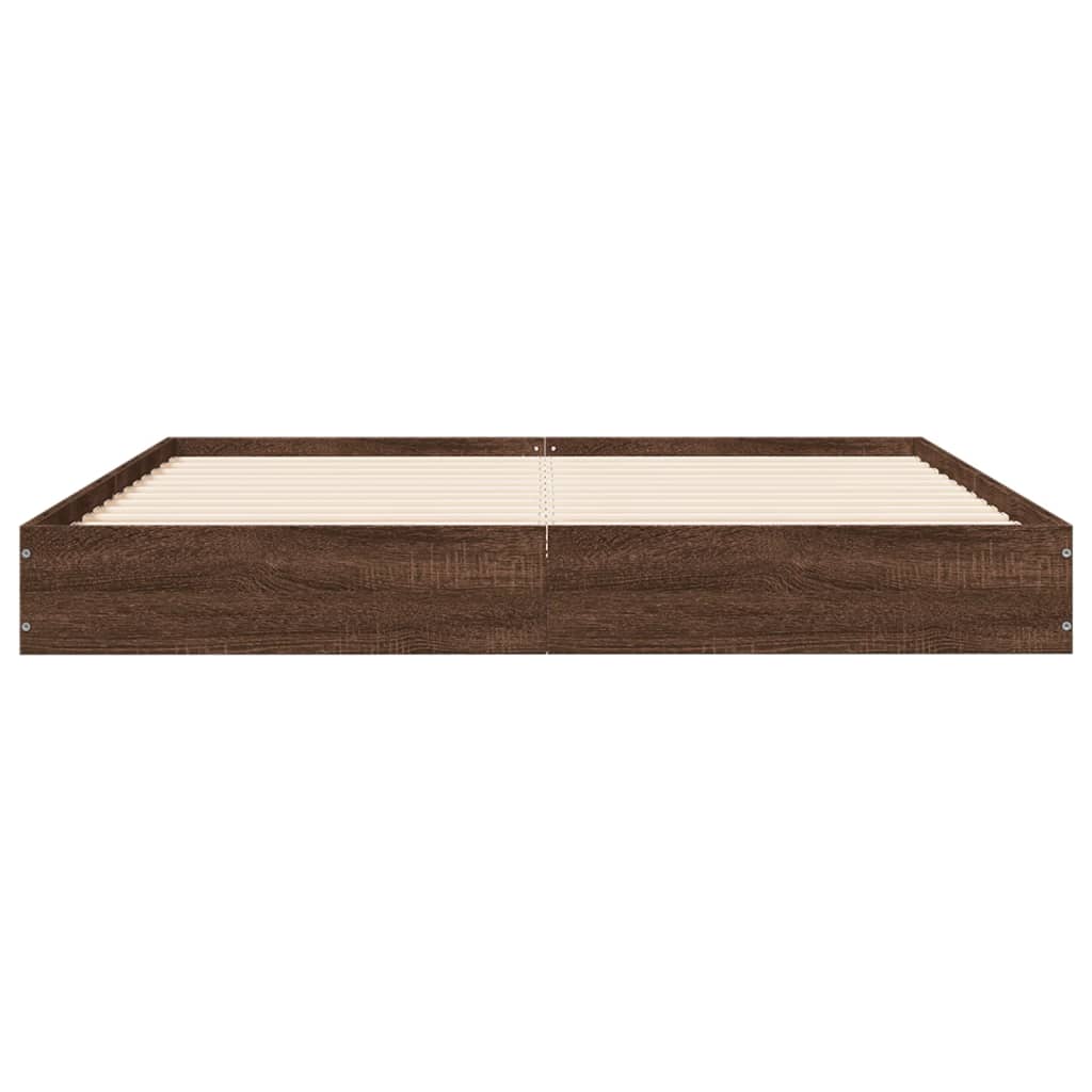 barna tölgy színű szerelt fa ágykeret matrac nélkül 120x190 cm
