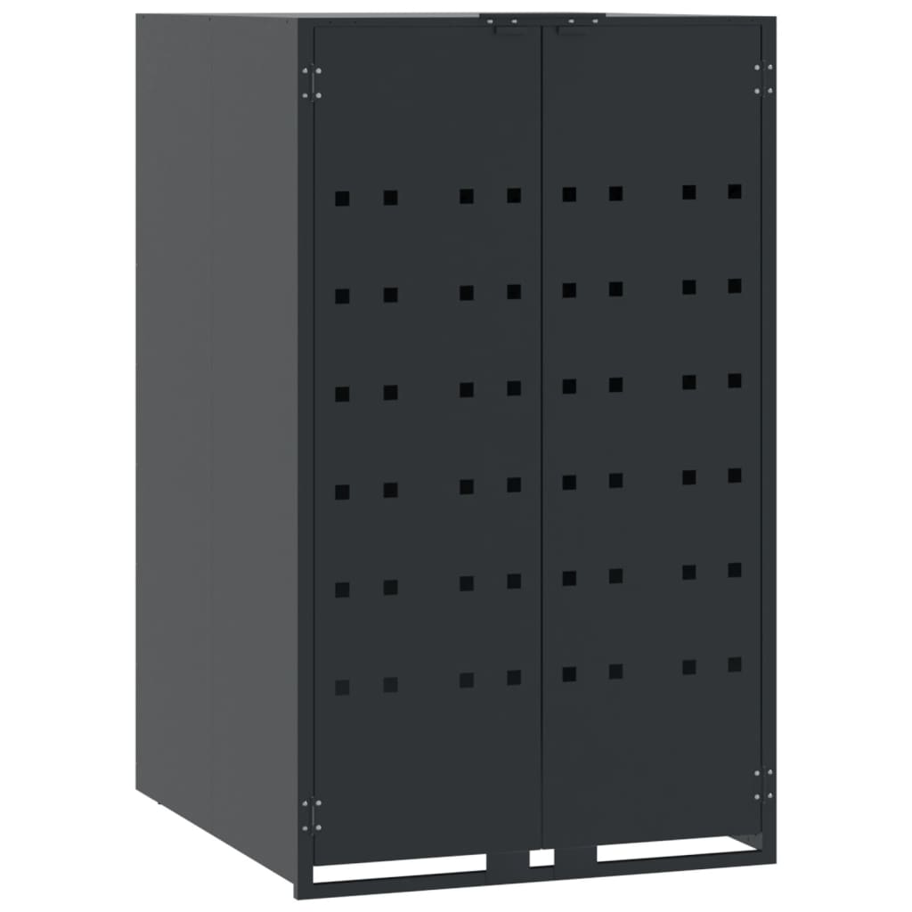 antracit acél kerekes tároló 3 szemeteskukához 207x79x117 cm