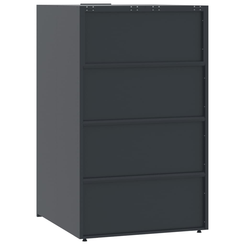 antracit acél tároló 4 szemeteskukához 276 x 79 x 117 cm