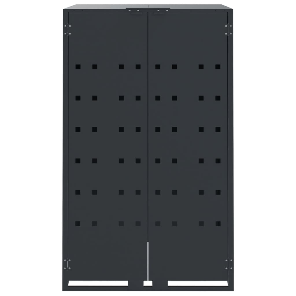 antracit acél kerekes tároló 5 szemeteskukához 345x79x117 cm