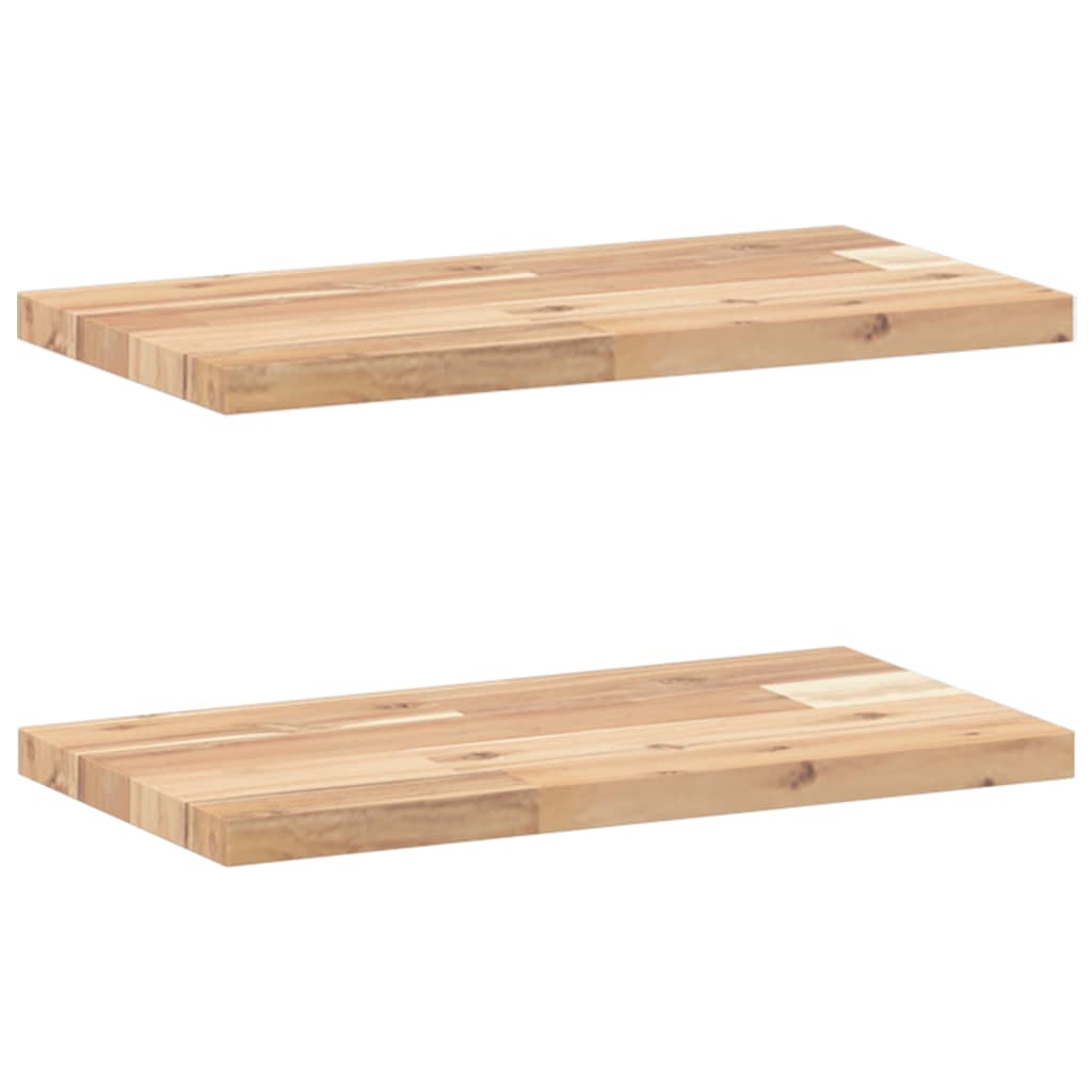 2 db kezeletlen tömör akácfa függőpolc 60 x 20 x 2 cm