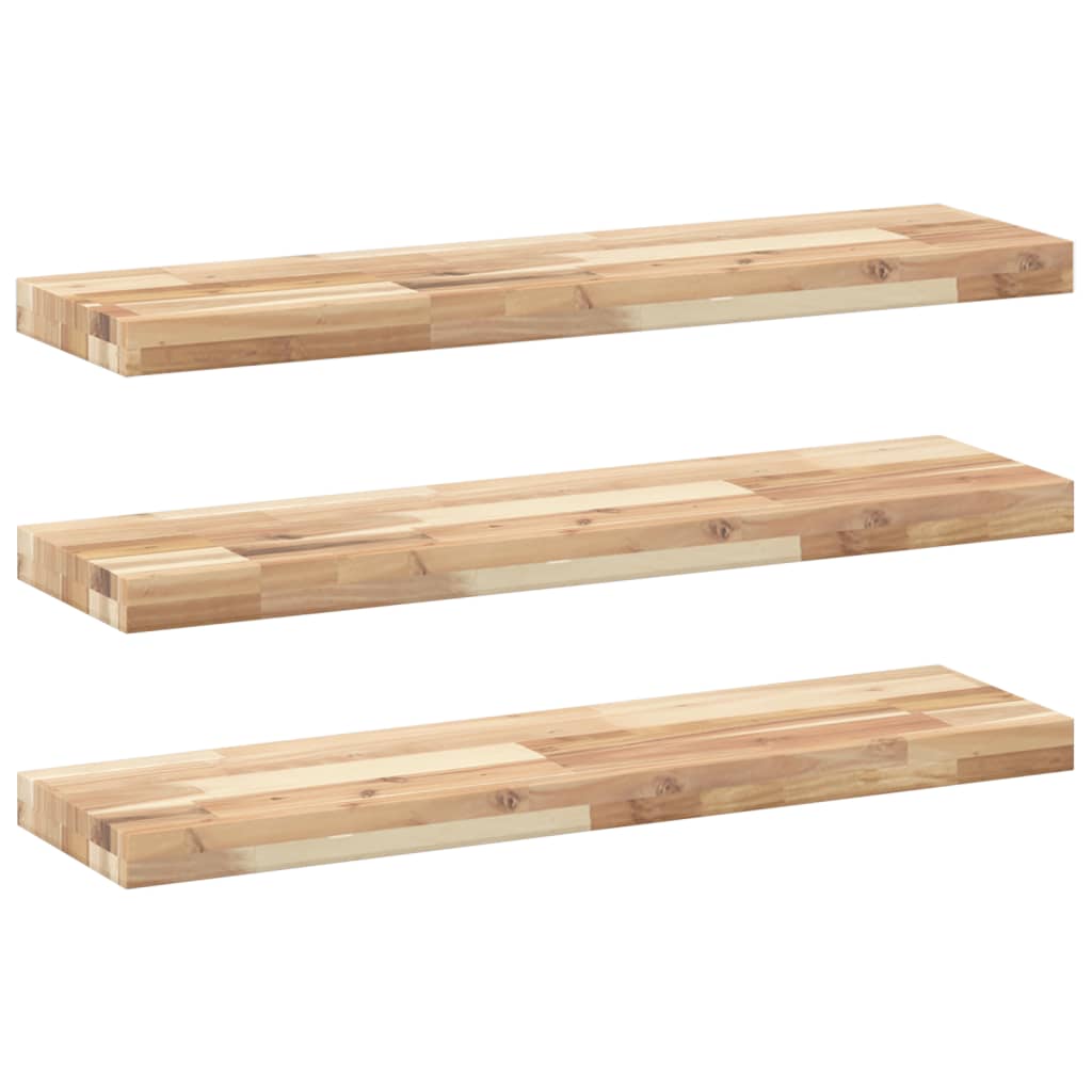 3 db kezeletlen tömör akácfa függőpolc 100 x 20 x 4 cm