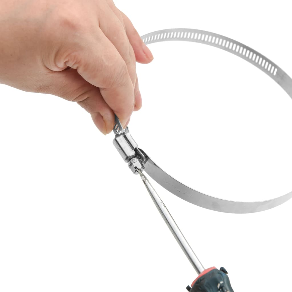 6 db 304-es rozsdamentes acél tömlőbilincs 91-140 mm