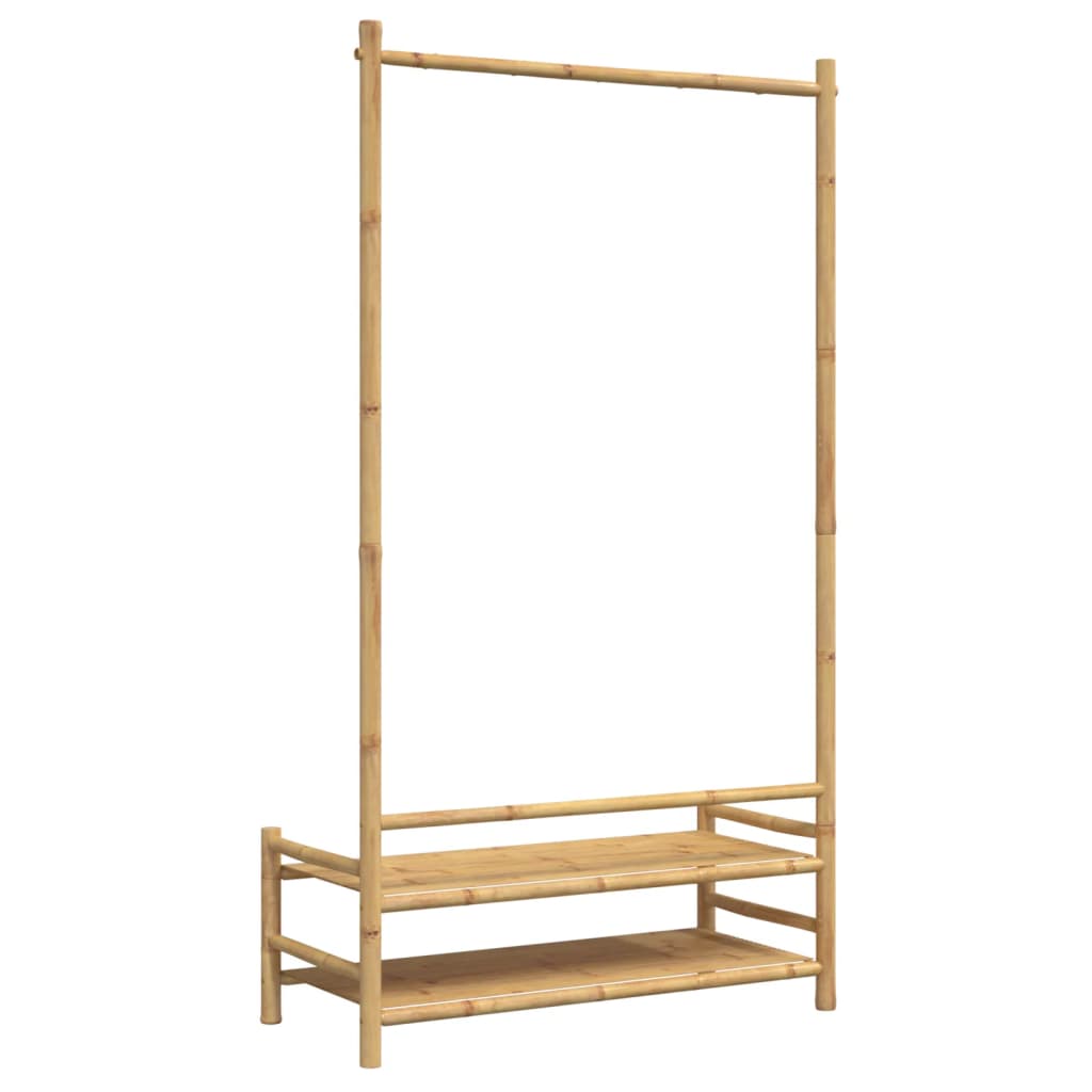 bambusz ruhaállvány polcokkal 103 x 40 x 183 cm