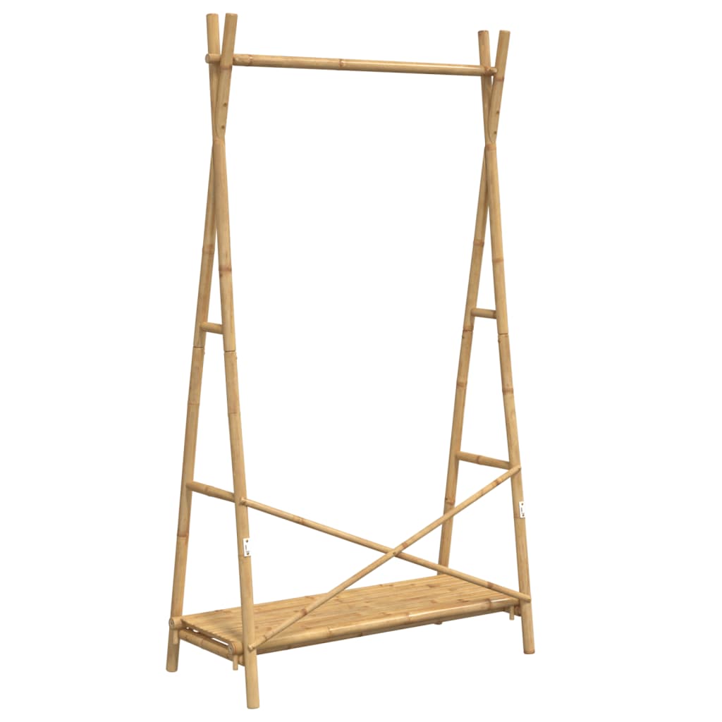 bambusz ruhaállvány polccal 102 x 50 x 190 cm