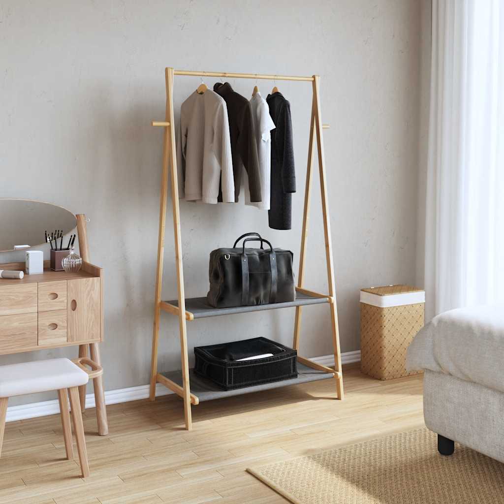 bambusz ruhaállvány polcokkal 96 x 45,5 x 150,5 cm