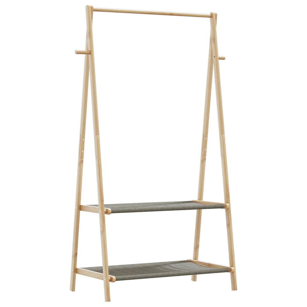 bambusz ruhaállvány polcokkal 96 x 45,5 x 150,5 cm